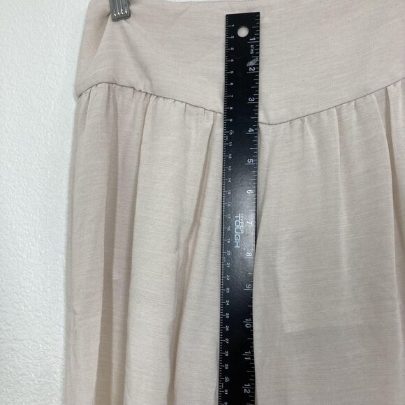 Intermix Pants Womens Petite Beige Khaki Sheer Wide Leg High Waist Viscose Wool - Picture 6 of 13